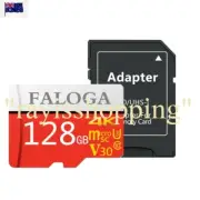 FALOGA 128GB ORANGE/WHITE V30 Micro SD TF Card, SC MicroSD Adapter Memory
