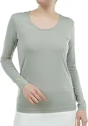 [New Balance] 012-4967502 Women's Long-Sleeve U-Neck Shirt (Cool to The Touch, Sweat Absorbent, Quick Drying, UV Protection, Stretch), Golf Inner Product, Continuous Classic Product