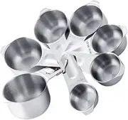 SHOWERORO Ergonomic Design Measuring Spoons with Cup 7 Sizes Stainless Steel Set for Easy Storage and Measurement