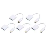 DP to VGA Adapter ABS Video Cable Box External HD VGA Device White Pack of 5