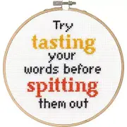 Dimensions Say It! Tasting Your Words Counted Cross Stitch Kit, NEW