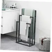 3 Tiers Metal Towel Rack Chrome Tall Industrial Modern 3-tier Black