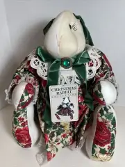 Christmas Holiday Rabbit Collection Sitting Height 14” Cloth Stuffed Vintage
