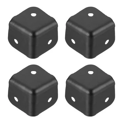 4 Pcs 1.22"x1.22" Speaker Corner Protectors, Iron Box Corner Edge Guard, Black