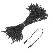 Cotton Hang Tag String Snap Lock Pins Black 4.7 Inch Pack of 100