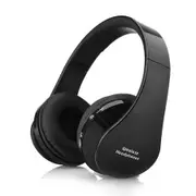 Foldable Wireless Bluetooth Stereo Headset Handsfree Headphones Mic For iPhone - Black