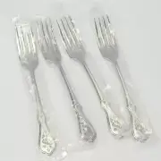 Oneida Dighton Rose Dinner Forks 7 1/4" 18/8 Stainless Lot of 4 Burnished NEW