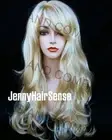 Human hair Blend BLONDE WIG LONG New Arrival Must Pale Layered Bangs WBKT 613