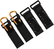 GARVALON 4pcs Stroller Hooks with Nonslip Strap Lightweight Carabiner Clips for Shopping Carts Pushchairs and Nursery Bags Secure Grip for Easy Portability and Organization