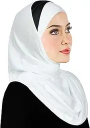 [Middle Eastern Mall] Women's Festive Amira Hijab Cotton Muslim Headscarf with Sporty Pleats