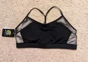 C9 Champion Sports Bra Removable Cups Size L NEW w/ Tags Black/Gold Duo Dry NWT