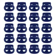 0.8x0.9" Cord Locks, 30 Pack Double Hole Spring End Toggle Stopper, Navy Blue