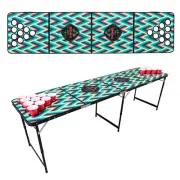 TRIPPY BEER PONG TABLE 8ft - Cup Holders | Party Drinking Game Top Quality 240cm