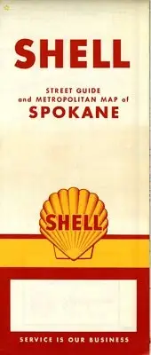 1959 Shell Road Map: Spokane NOS