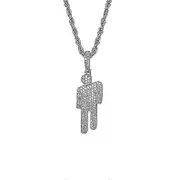 Copper Pendant Necklace with Charms - Women's Hip-hop Rap Fashion Jewelry by Billie Eilish Silver