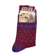Lamb Wool Socks Size 9-11 One Pair Red 85% Wool
