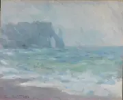 Claude Monet - Rain at Etretat Fine Art Print Reproduction on Canvas 36"