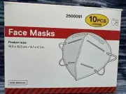 10 Individually Wrapped, 3 Ply, Protective Face Masks