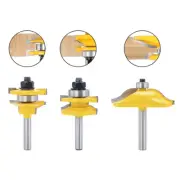 3Pcs Tongue and Groove Router Bit Tool Set 1/4 &1/2 Inch Shank Lock Miter Router