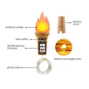 10Pcs [Warm White] Flame Cork Light Led String Wine Bottle Cork Lights
