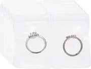 uxcell Small Plastic Bags for Jewelry 1.6" x 2.4", 100 Pcs Reusable Zipper Lock Jewelry Bag Clear PVC Packing Pouch for Rings Earrings Bracelet Beads