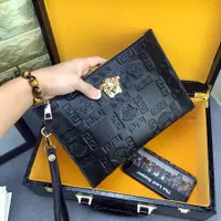 在飛比找蝦皮購物優惠-精品店/二手 Versace 凡賽斯新款女王頭 商務 牛皮 