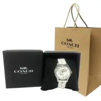 在飛比找Yahoo奇摩購物中心優惠-COACH 經典C LOGO錶面編織果凍錶帶女用手錶禮盒贈紙