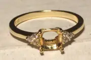 Solid Silver Ring Blanks For Cab. & Facetted Stones 5 & 6mm Cage Ring Sizes 6-10