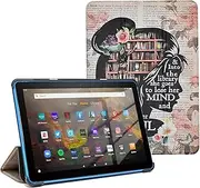 Slimshell Case for All-New Amazon Kindle Fire HD 10 Tablet (13th Generation, 2023 Release) 10.1", Girls Women Lightweight Trifold Stand Protective Cover with Auto Wake/Sleep, Book Lovers