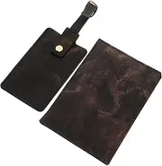 [Healeved] Leather Passport Holder Passport Wallet Travel Document Organizer Luggage Tag Lightweight Protector Sleeve