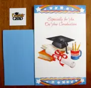NOS Gallant Graduation Greeting Card, Env. & Seal - Diploma, Cap, Books, Pencils
