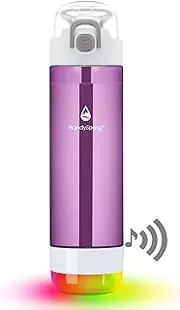 HANDYSPRING - Smart Water Bottle with Reminder to Drink Lights and Sound (switchable) Straw Hydrate Glow 26 oz, Tritan Plastic, Hydration Reminder, Travel (purple) (HS03)