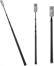 Blelsa 3 Meters/118 Inches Portable Selfie Stick Telescoping Selfie Stand Carbon 4 Sections with 1/4In Screw Compatible with X2/X3 Black