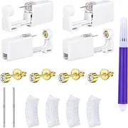 [LAURITAMI] 4pcs Ear Piercing Gun,Painless Safety Ear Piercing Kit, Asepsis Earring Ear Stud Gun Kit Tool with Ear Studs for Women Men