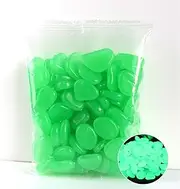 Glow in The Dark Pebbles, 300pcs Blue Glow Rocks Luminous Stone for Fish Tank, Pebbles Stones Rocks for Yard and Walkways Decor, DIY Decorative Luminous Stones (Color : Green 1)