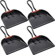 Mumufy 4 Pack Industrial Metal Dustpan 12" Heavy Duty Dust Pan with Black