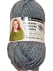 Loops and Threads Charisma Yarn #13 Charcoal 3.5 oz 109 Yard Skein Bulky 5