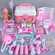 44 Pcs/Set Girls Role Play Doctor Game Medicine Simulation Dentist Treating Teeth Pretend Play Toy For Toddler Baby Kids Pink