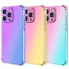 For iPhone 16e 16 15 Pro Max 14 13 12 11 XS Shockproof Gradient Clear Case Cover