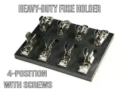 FUSE BLOCK, 4-POSITION, GLASS FUSES (i.e. 3A, ABC, AGC) WITH PHIL-SLOT SCREWS