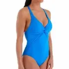 Bleu Rod Beattie WOMENS Twist & Shout Plunge Drape X-Back Mio SWIMWEAR One-Piece