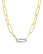 Bloomingdale's Fine Collection Diamond Paperclip Necklace in 14K White & Yellow Gold, 0.70 tcw