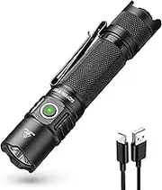 Sofirn SP35T Torch, 3800 Lumens Super Bright Tactical LED Flashlight Rechargeable with Dual Switch, IPX8 Water Resistance, EDC Torch for Camping, Hiking, Emergency