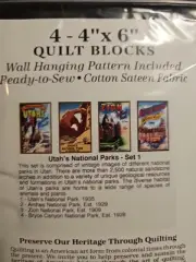 NEW OLDE AMERICA Antiques UTAH'S PARK Quilt Wall Hanging Kit printed block