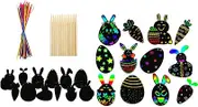 1 Set Easter Scratch Paper Kit for Carrot Art Supplies Creative Playthings for Parties Festivals Easy to Use