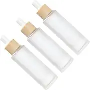 Beaupretty 3Pcs Refillable Transparent Dropper Bottles Frosted Glass Storage Containers for Essential Oils Travel Accessories and Liquid Dispensing