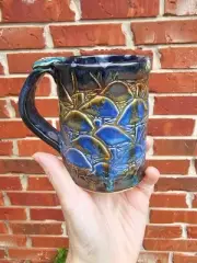 Handmade Drippy Mushroom Mug Pottery Art Kensington Studio Ceramic Art 12 Oz Tea