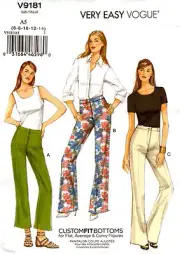 Vogue Sewing Pattern 9181 V9181 Ladies Pants Very Easy Vogue Size 6-14 or 14-22