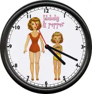 Tammy Pepper Doll Modern Fashion 1960's Nostalgia Retro Vintage Sign Wall Clock