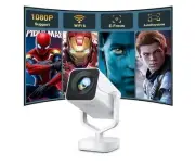 Mini Projector with WiFi and Bluetooth, 270° Adjustable for Phone/PC/Game Player